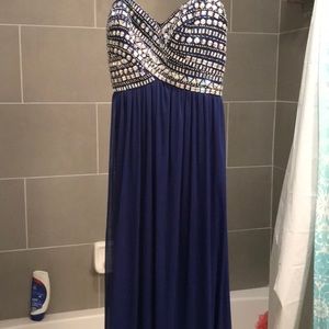 Purple blue prom dress